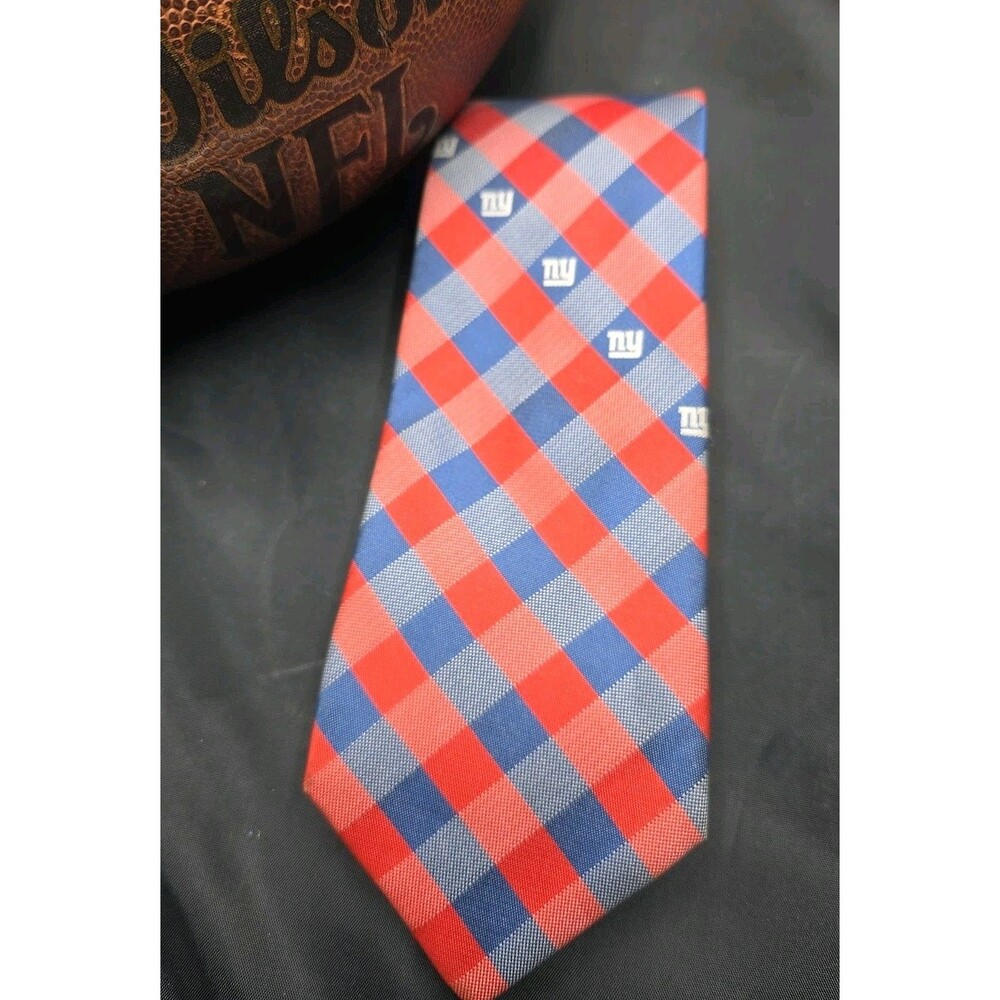 NFL New York Giants Men’s Neck Tie Blue Red Checked
